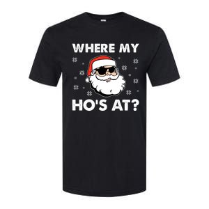 Inappropriate Naughty Christmas Funny Xmas WhereS My Hos At Great Gift Softstyle CVC T-Shirt