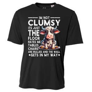 Im Not Clumsy Its Floor Hates Me Tables Chairs Cow Cooling Performance Crew T-Shirt