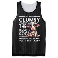 Im Not Clumsy Its Floor Hates Me Tables Chairs Cow Mesh Reversible Basketball Jersey Tank