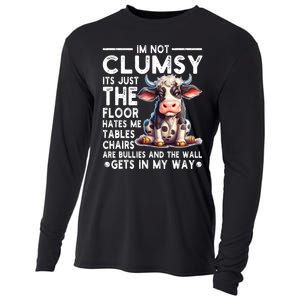 Im Not Clumsy Its Floor Hates Me Tables Chairs Cow Cooling Performance Long Sleeve Crew