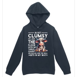 Im Not Clumsy Its Floor Hates Me Tables Chairs Cow Urban Pullover Hoodie