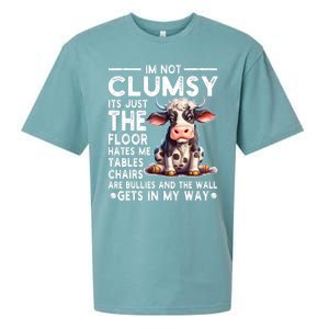 Im Not Clumsy Its Floor Hates Me Tables Chairs Cow Sueded Cloud Jersey T-Shirt