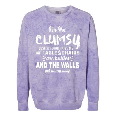 Im Not Clumsy Sarcastic Funny Saying Colorblast Crewneck Sweatshirt