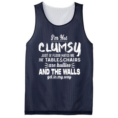 Im Not Clumsy Sarcastic Funny Saying Mesh Reversible Basketball Jersey Tank