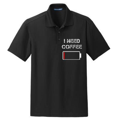 I Need Coffee Funny Coffee Cups Battery Beans Coffee Dry Zone Grid Polo