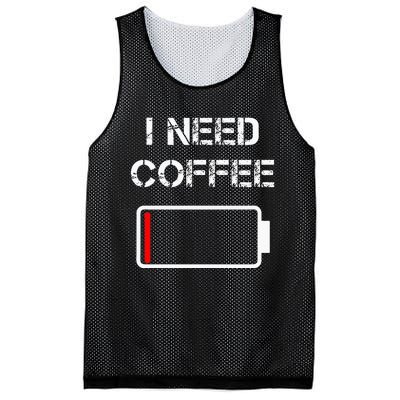 I Need Coffee Funny Coffee Cups Battery Beans Coffee Mesh Reversible Basketball Jersey Tank