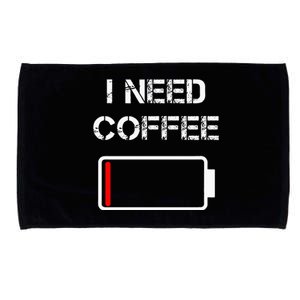 I Need Coffee Funny Coffee Cups Battery Beans Coffee Microfiber Hand Towel