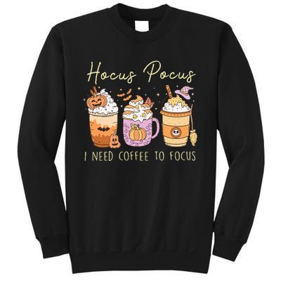 I Need Coffee To Focus Vintage Halloween Sweatshirt