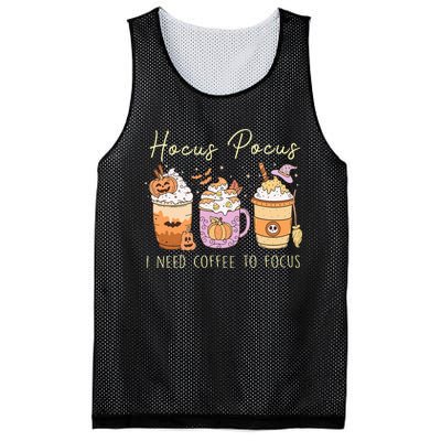 I Need Coffee To Focus Vintage Halloween Mesh Reversible Basketball Jersey Tank