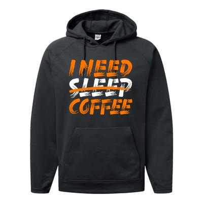 I Need Coffee Performance Fleece Hoodie