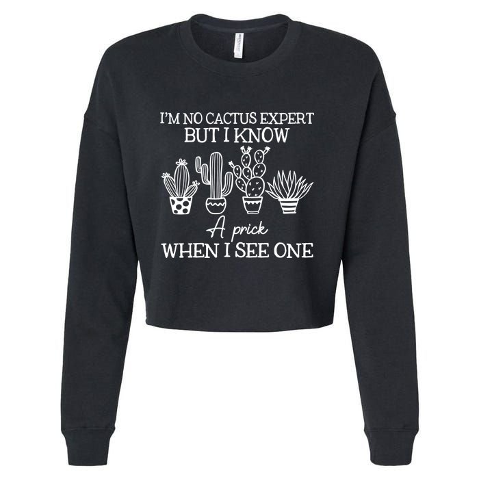 IM No Cactus Expert But I Know A Prick When I See One Cropped Pullover Crew