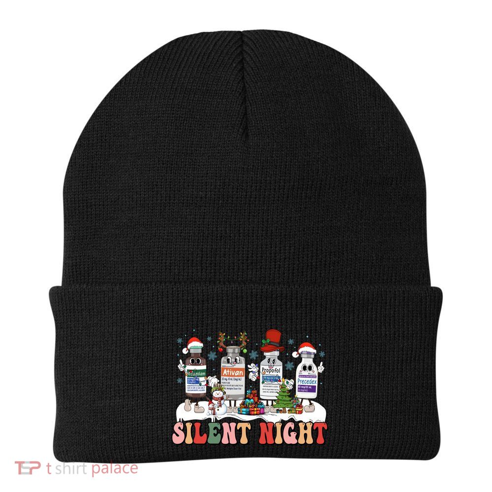 Icu Nurse Christmas Silent Night Medical Christmas Ed Er Icu Gift Beanie