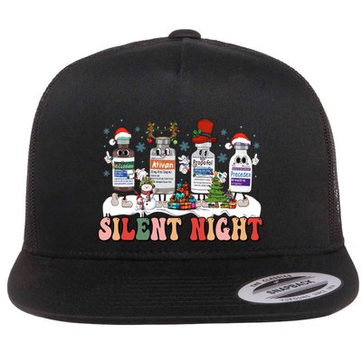 Icu Nurse Christmas Silent Night Medical Christmas Ed Er Icu Gift Flatbill Hat