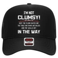 Im Not Clumsy Sarcastic Women Men Girls Funny Saying High Crown Mesh Back Trucker Hat