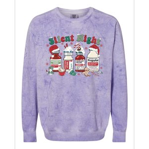 Icu Nurse Christmas Silent Night Gift Colorblast Crewneck Sweatshirt