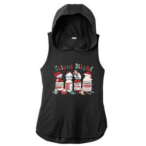 Icu Nurse Christmas Silent Night Gift Ladies PosiCharge Tri-Blend Wicking Draft Hoodie Tank