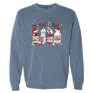 Icu Nurse Christmas Silent Night Gift Garment-Dyed Sweatshirt