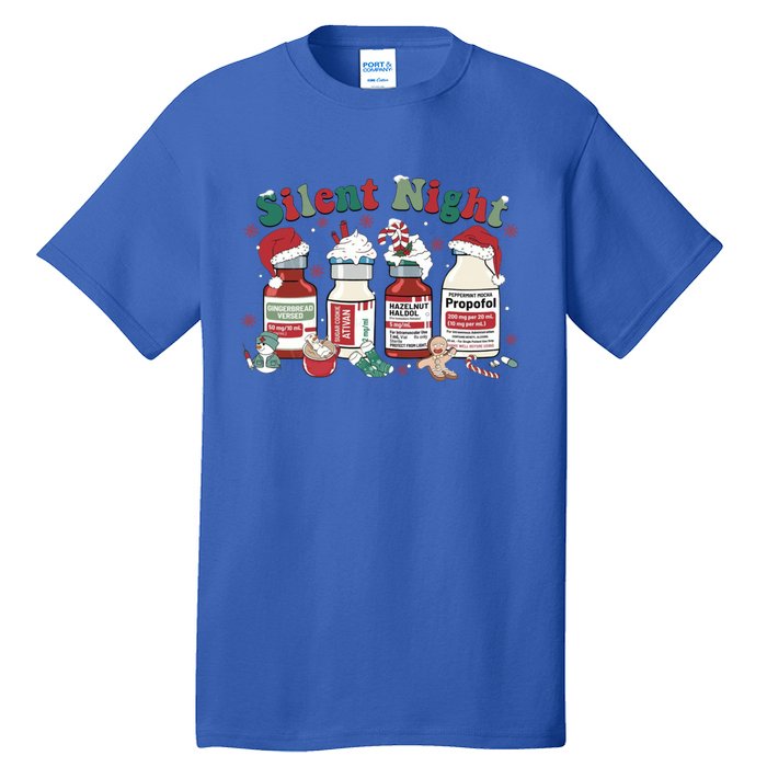 Icu Nurse Christmas Silent Night Gift Tall T-Shirt