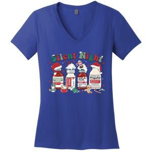 Icu Nurse Christmas Silent Night Gift Women's V-Neck T-Shirt