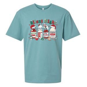 Icu Nurse Christmas Silent Night Gift Sueded Cloud Jersey T-Shirt