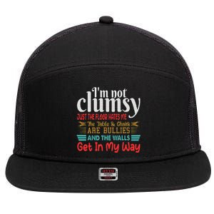 Im Not Clumsy Sarcastic Women Men Funny Saying 7 Panel Mesh Trucker Snapback Hat