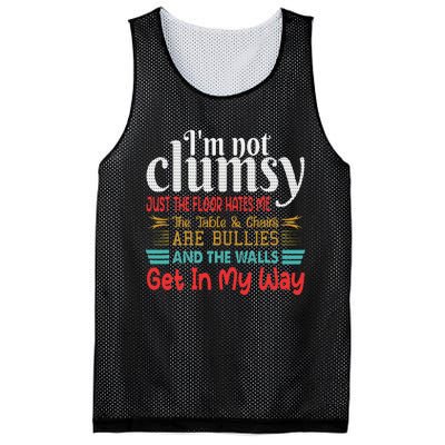 Im Not Clumsy Sarcastic Women Men Funny Saying Mesh Reversible Basketball Jersey Tank