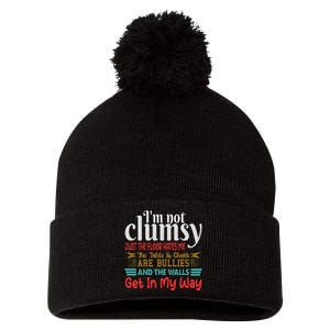 Im Not Clumsy Sarcastic Women Men Funny Saying Pom Pom 12in Knit Beanie