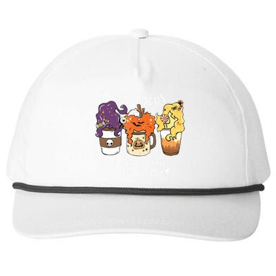 I Need Coffee To Focus Halloween Teacher Girl Snapback Five-Panel Rope Hat