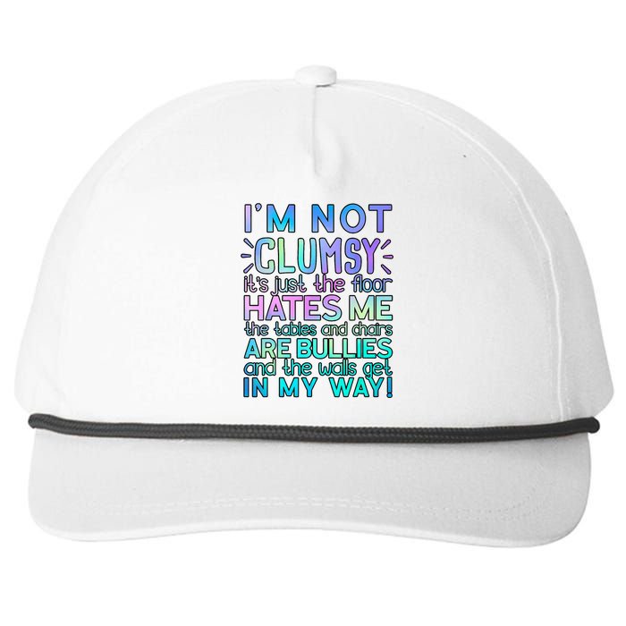 I'm Not Clumsy Funny Sarcastic Sarcasm Funny Saying Snapback Five-Panel Rope Hat