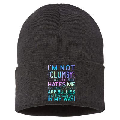 I'm Not Clumsy Funny Sarcastic Sarcasm Funny Saying Sustainable Knit Beanie