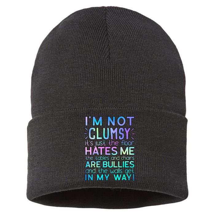 I'm Not Clumsy Funny Sarcastic Sarcasm Funny Saying Sustainable Knit Beanie