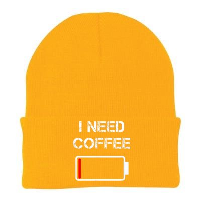 I Need Coffee Funny Coffee Cups Battery Beans Coffee Knit Cap Winter Beanie