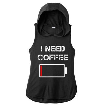 I Need Coffee Funny Coffee Cups Battery Beans Coffee Ladies PosiCharge Tri-Blend Wicking Draft Hoodie Tank