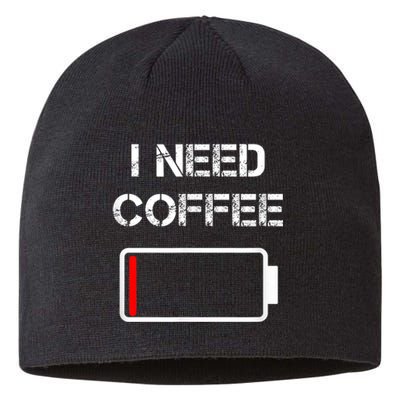 I Need Coffee Funny Coffee Cups Battery Beans Coffee Sustainable Beanie