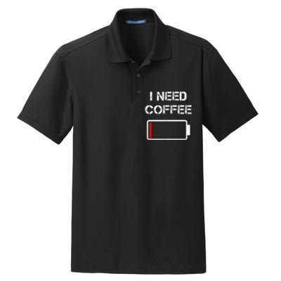 I Need Coffee Funny Coffee Cups Battery Beans Coffee Dry Zone Grid Polo