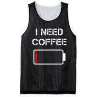 I Need Coffee Funny Coffee Cups Battery Beans Coffee Mesh Reversible Basketball Jersey Tank