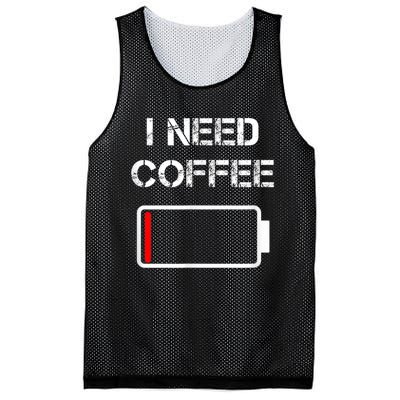 I Need Coffee Funny Coffee Cups Battery Beans Coffee Mesh Reversible Basketball Jersey Tank