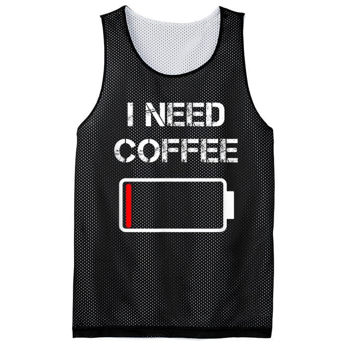 I Need Coffee Funny Coffee Cups Battery Beans Coffee Mesh Reversible Basketball Jersey Tank