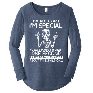 IM Not Crazy Im Special No Wait Maybe IM Crazy 1s Skeleton Gift Women's Perfect Tri Tunic Long Sleeve Shirt