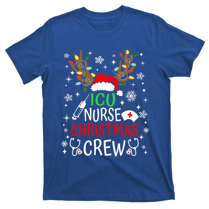 Icu Nurse Crew Reindeer Christmas Icu Nursing Squad Group Cool Gift T-Shirt