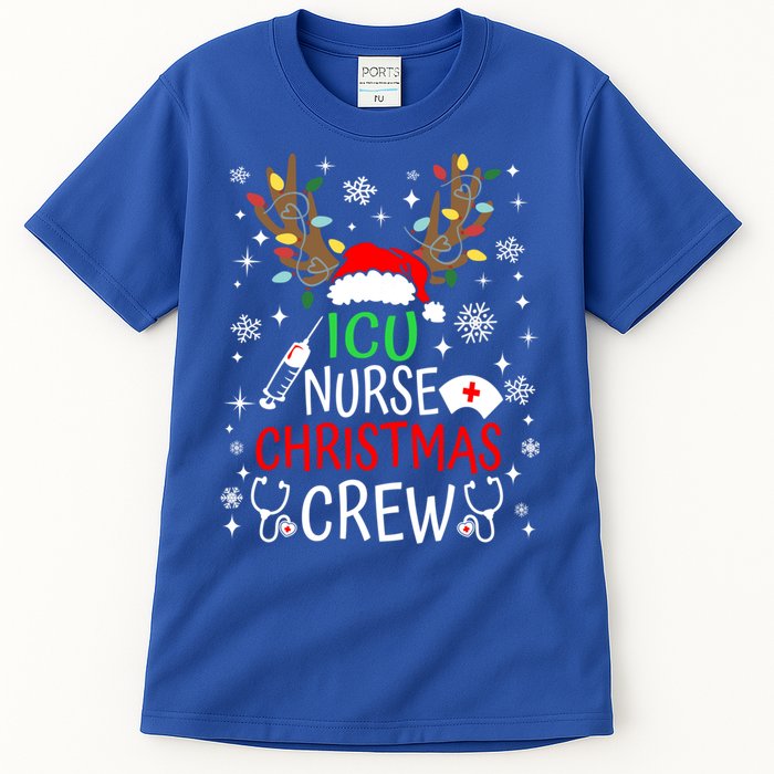 Icu Nurse Crew Reindeer Christmas Icu Nursing Squad Group Cool Gift Tall T-Shirt