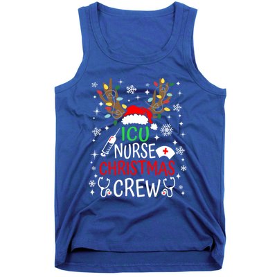 Icu Nurse Crew Reindeer Christmas Icu Nursing Squad Group Cool Gift Tank Top