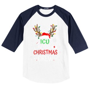 Icu Nurse Crew Reindeer Christmas Icu Nursing Squad Group Cool Gift Baseball Sleeve Shirt