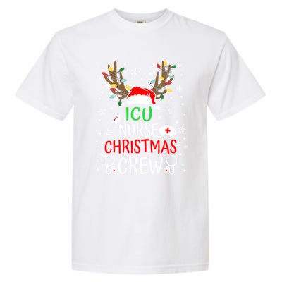 Icu Nurse Crew Reindeer Christmas Icu Nursing Squad Group Cool Gift Garment-Dyed Heavyweight T-Shirt