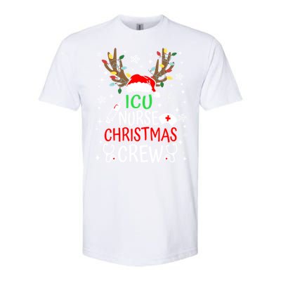 Icu Nurse Crew Reindeer Christmas Icu Nursing Squad Group Cool Gift Softstyle CVC T-Shirt