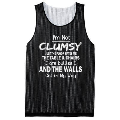 IM Not Clumsy Funny Sayings Sarcastic Mesh Reversible Basketball Jersey Tank