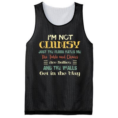 Im Not Clumsy Funny Sayings Sarcastic Men Women Girls Mesh Reversible Basketball Jersey Tank