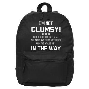 Im Not Clumsy Sarcastic Funny Saying 16 in Basic Backpack