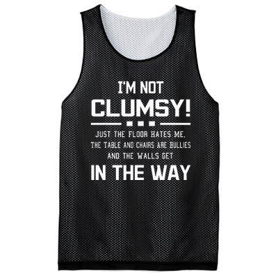 Im Not Clumsy Sarcastic Funny Saying Mesh Reversible Basketball Jersey Tank