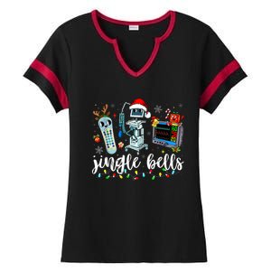 Icu Nurse Christmas Funny Jingle Bells Tech Nursing Er Dept Ladies Halftime Notch Neck Tee